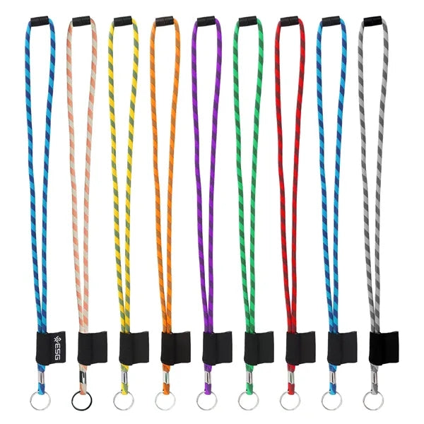 Nylon Breakaway Rope Lanyard W/ Split Ring and Metal Crimp
