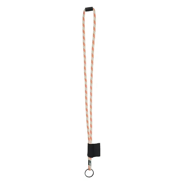 Nylon Breakaway Rope Lanyard W/ Split Ring and Metal Crimp