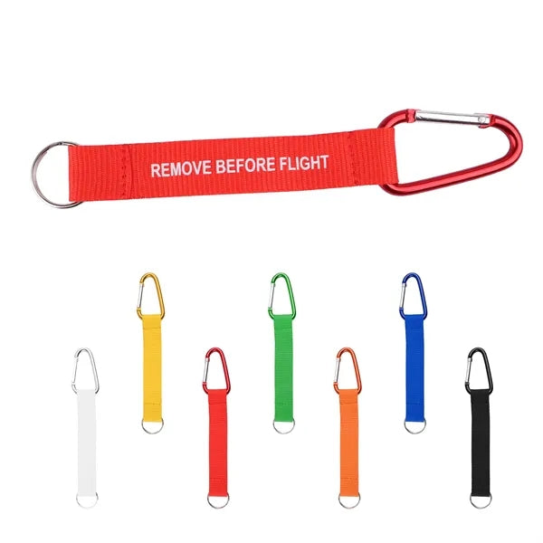 3/4" Polyester Carabiner Lanyard Keychain Strap W/ Keyring