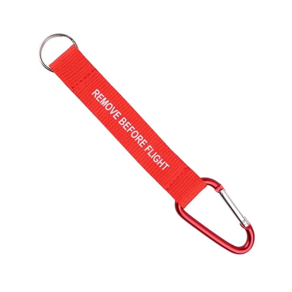 3/4" Polyester Carabiner Lanyard Keychain Strap W/ Keyring