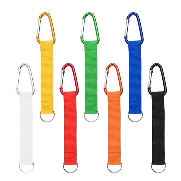 3/4" Polyester Carabiner Lanyard Keychain Strap W/ Keyring