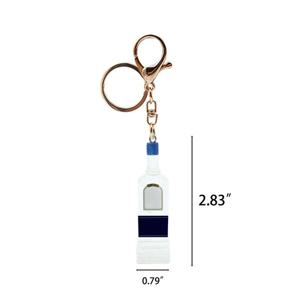 Miniature Liquor Bottle Resin Keychain Accessory