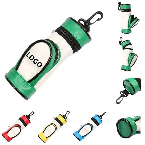 PU Golf Ball & Tee Pouch With Hook