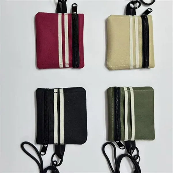 Waterproof Mini Oxford Zipper Wallet with Detachable Lanyard