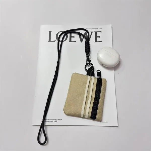 Waterproof Mini Oxford Zipper Wallet with Detachable Lanyard