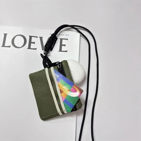 Waterproof Mini Oxford Zipper Wallet with Detachable Lanyard