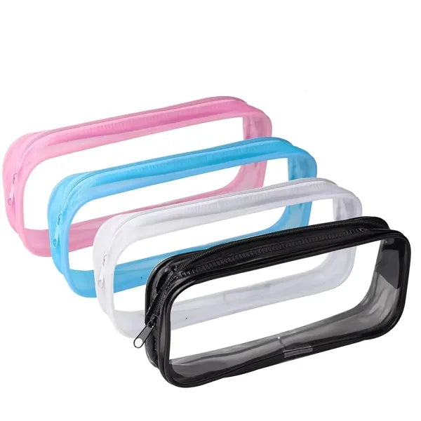 PVC Pencil Bag Zipper Pouch Clear Transparent Waterproof