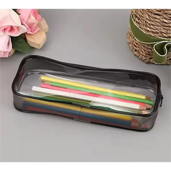 PVC Pencil Bag Zipper Pouch Clear Transparent Waterproof