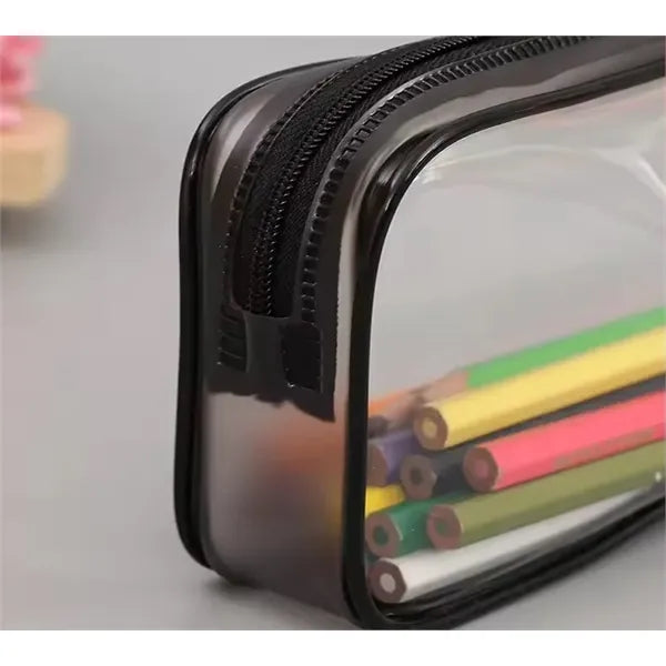 PVC Pencil Bag Zipper Pouch Clear Transparent Waterproof