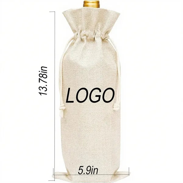 Rustic Linen Durable Wine Carrying Bag