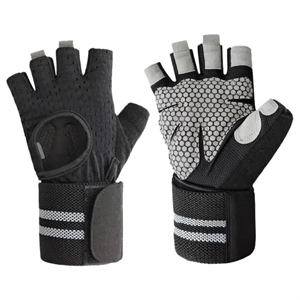 Fingerless Sports Gloves with Wrist Support