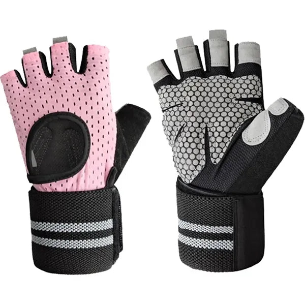 Fingerless Sports Gloves with Wrist Support