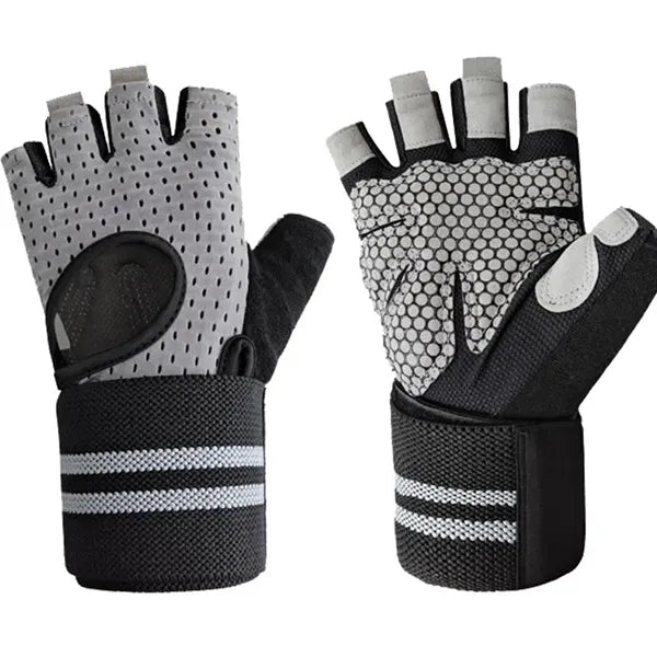 Fingerless Sports Gloves with Wrist Support