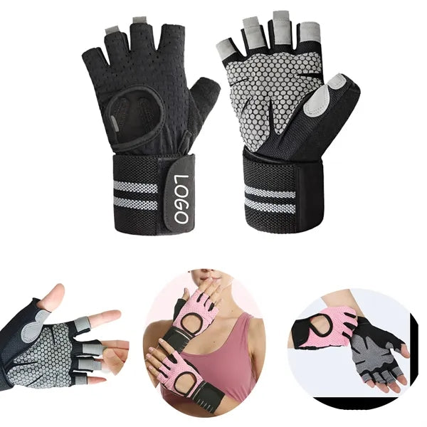 Fingerless Sports Gloves with Wrist Support