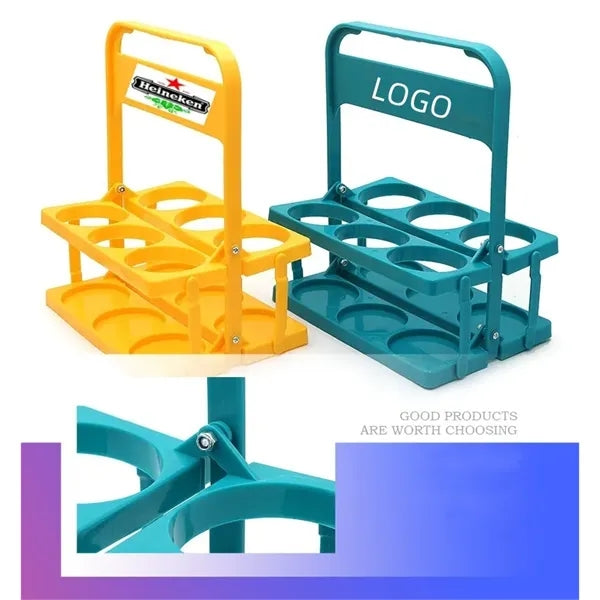 Portable Foldable Plastic Beer Carrier Basket