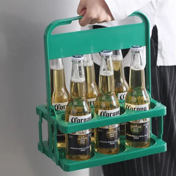 Portable Foldable Plastic Beer Carrier Basket
