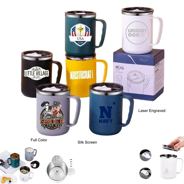 17 oz Stainless Steel Double-Wall Coffee Milk Mug with Scale