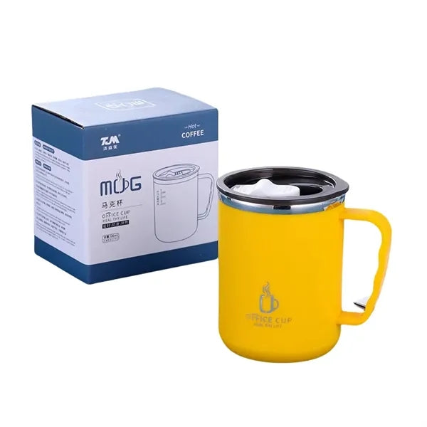 17 oz Stainless Steel Double-Wall Coffee Milk Mug with Scale
