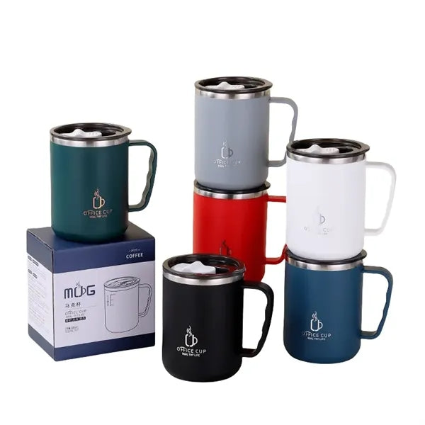 17 oz Stainless Steel Double-Wall Coffee Milk Mug with Scale
