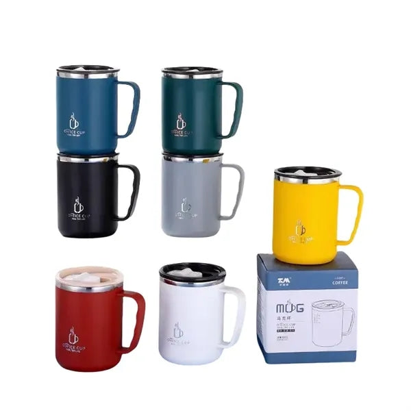 17 oz Stainless Steel Double-Wall Coffee Milk Mug with Scale
