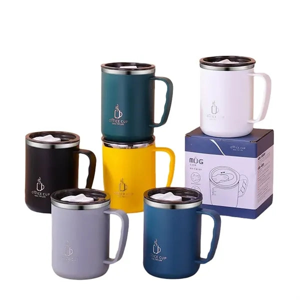 17 oz Stainless Steel Double-Wall Coffee Milk Mug with Scale