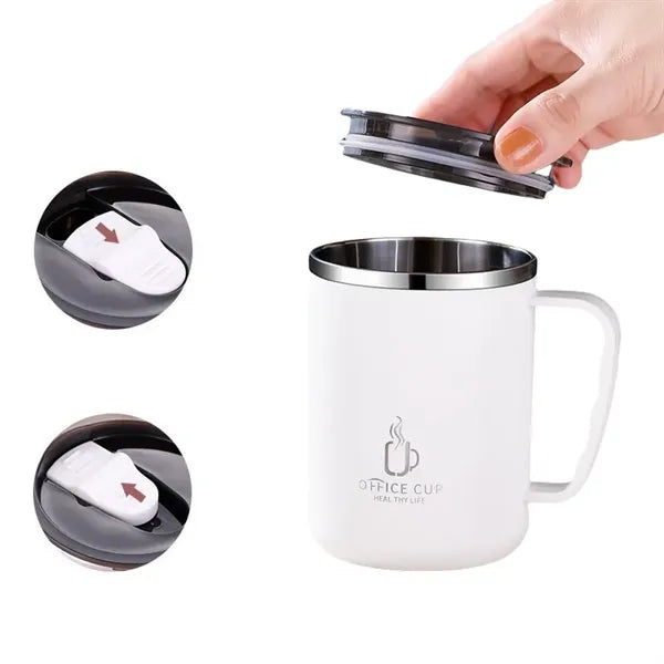 17 oz Stainless Steel Double-Wall Coffee Milk Mug with Scale