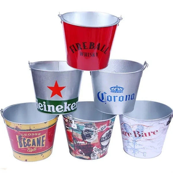 170oz Galvanized Tinplate Classic Round Ice Bucket