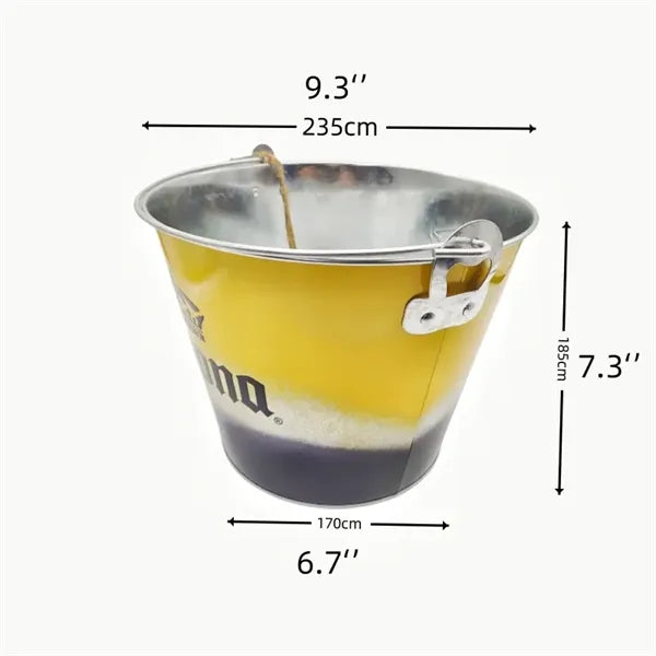 170oz Galvanized Tinplate Classic Round Ice Bucket