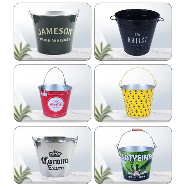 170oz Galvanized Tinplate Classic Round Ice Bucket