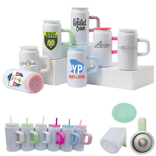 16 oz. Stainless Steel Vacuum Insulated Mason Mug with Straw