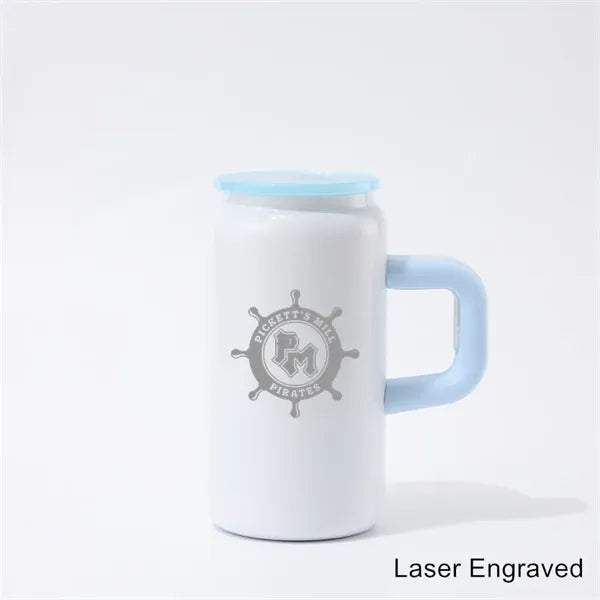 16 oz. Stainless Steel Vacuum Insulated Mason Mug with Straw