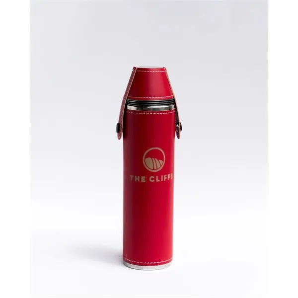 Birdie Bottle 12 oz Flask with 4 Shot Glasses in Cap