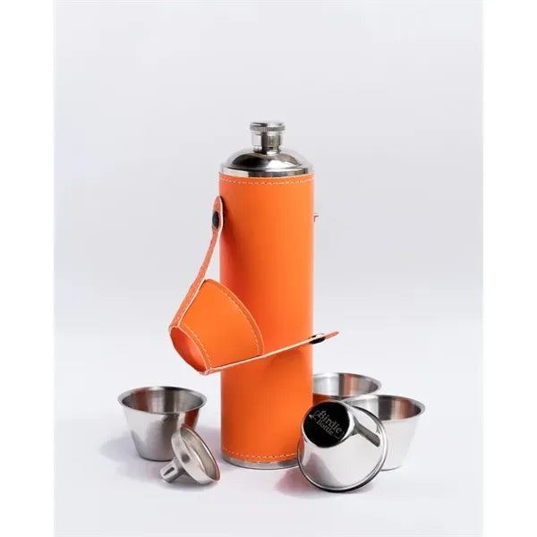 Birdie Bottle 12 oz Flask with 4 Shot Glasses in Cap