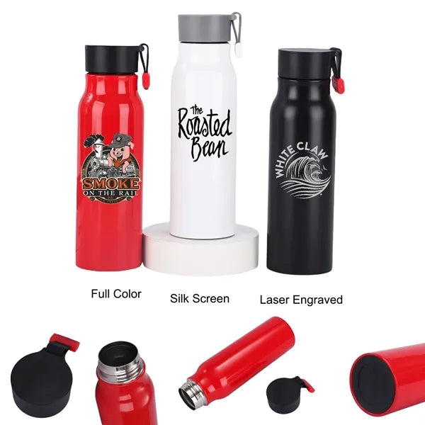 12/17 oz Stainless Steel Vacuum Sports Bottle with Strap