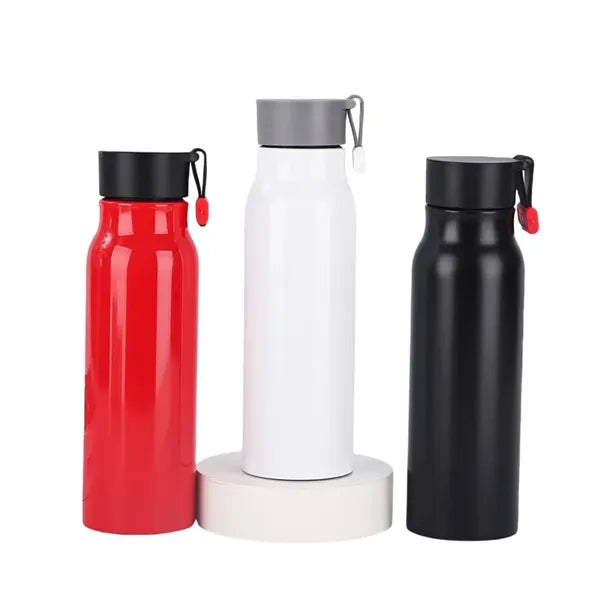 12/17 oz Stainless Steel Vacuum Sports Bottle with Strap