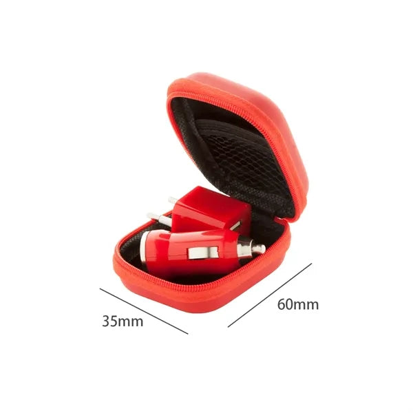 Compact Travel Charger Kit with Case