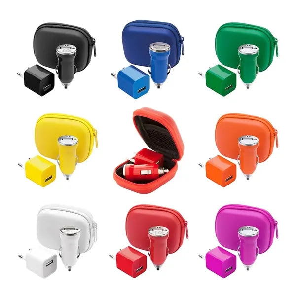 Compact Travel Charger Kit with Case