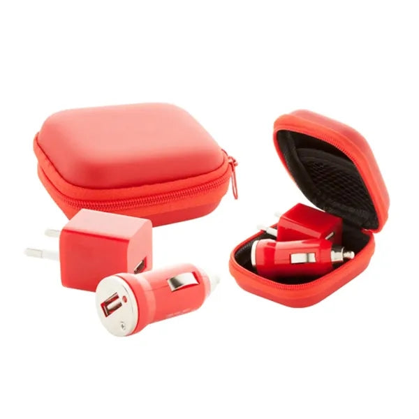 Compact Travel Charger Kit with Case