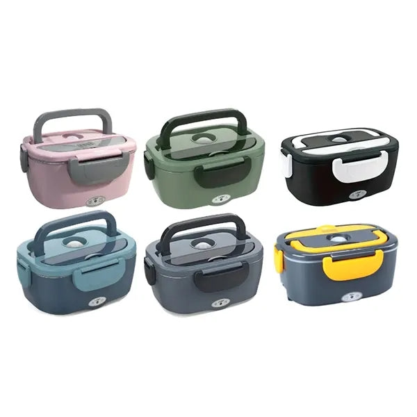 Portable Electric Heated Lunch Box Kit with Bag & Cutlery