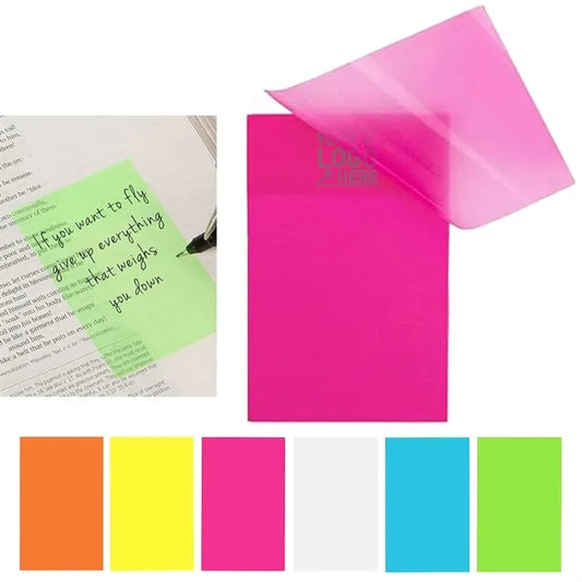 3x2 Inch 50 Sheets Transparent Clear Sticky Notes Pad