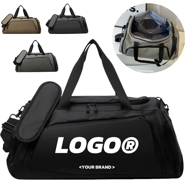 Large Capacity Gym Travel Duffel Bag With Wet Dry Pocket