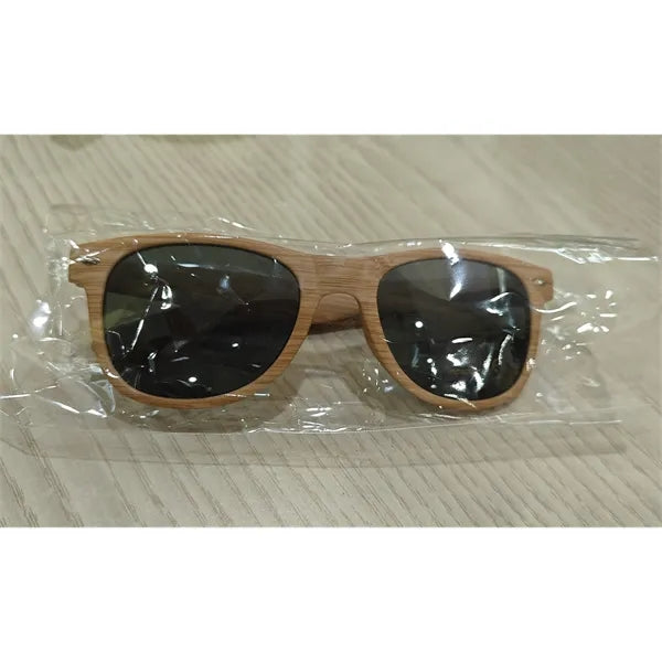 Bamboo Wood Leg Polarized Sunglasses Coating Mirror Eyewear