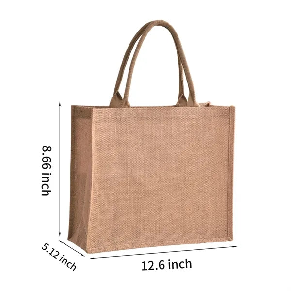 Jute Linen Tote Bag