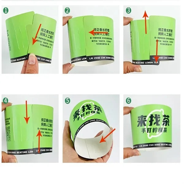 Full Color Double-Layer Craft Paper Coffee Cup Sleeve"