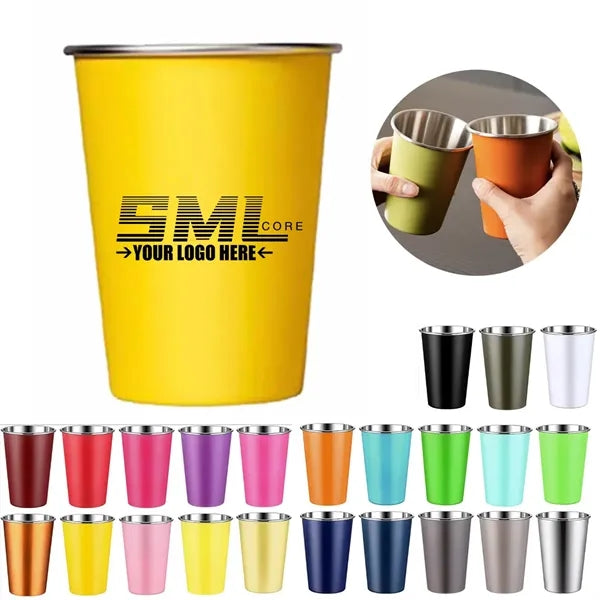 12 oz Stainless Steel Pint Cups Shatterproof Cup Tumblers