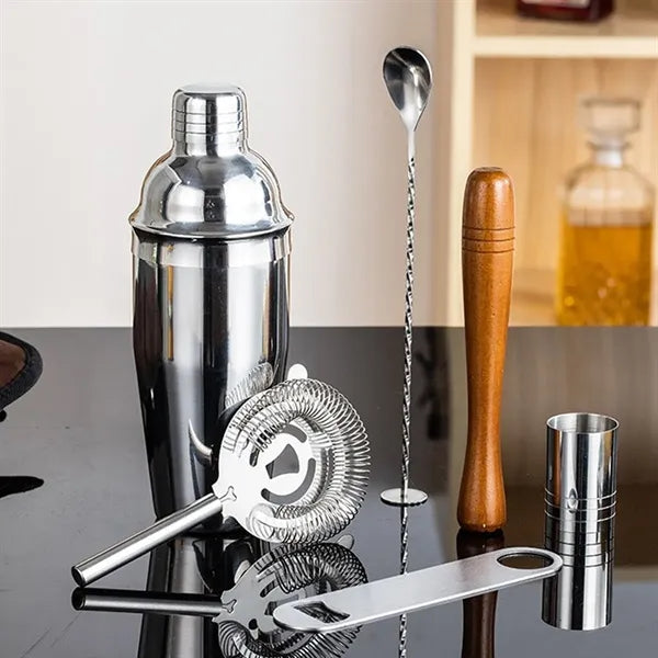 7-Pc Leakproof Stainless Steel Cocktail Set with Storage Bag