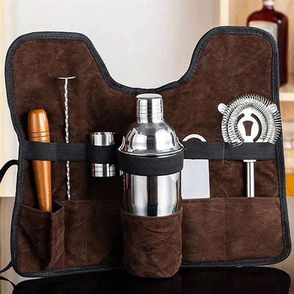 7-Pc Leakproof Stainless Steel Cocktail Set with Storage Bag