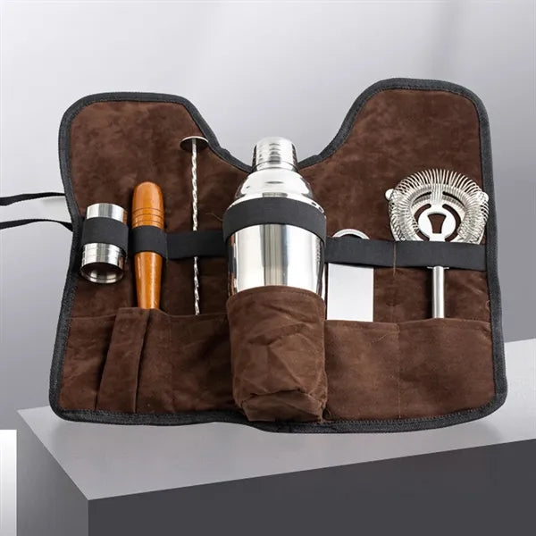 7-Pc Leakproof Stainless Steel Cocktail Set with Storage Bag