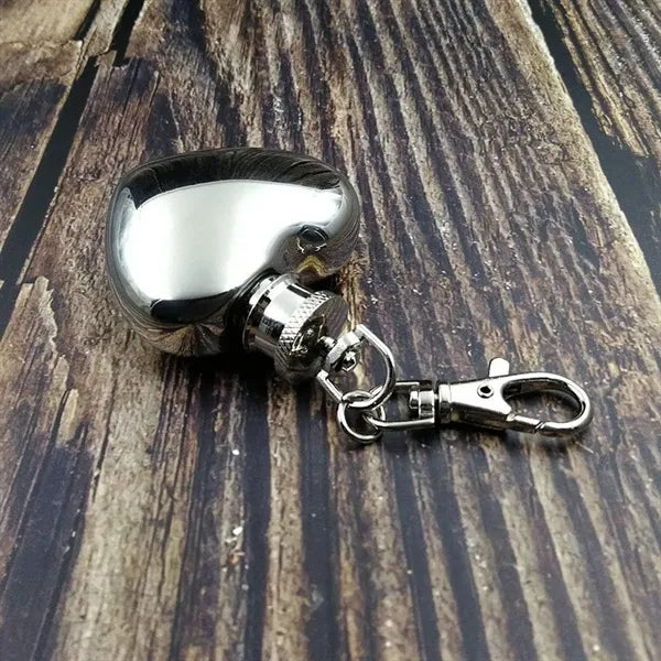 1oz Heart-Shaped Leakproof Stainless Steel Keychain Flask