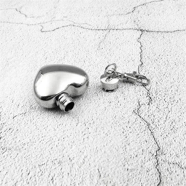 1oz Heart-Shaped Leakproof Stainless Steel Keychain Flask